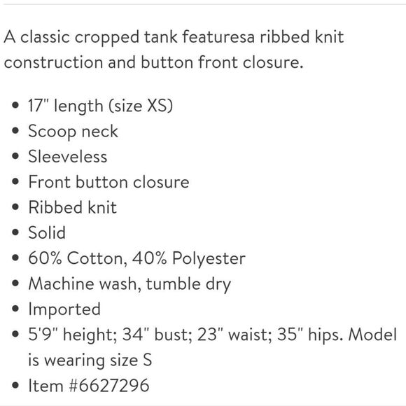 Mauby Ribbed knit cropped button front tank in true rust - Picture 5 of 7